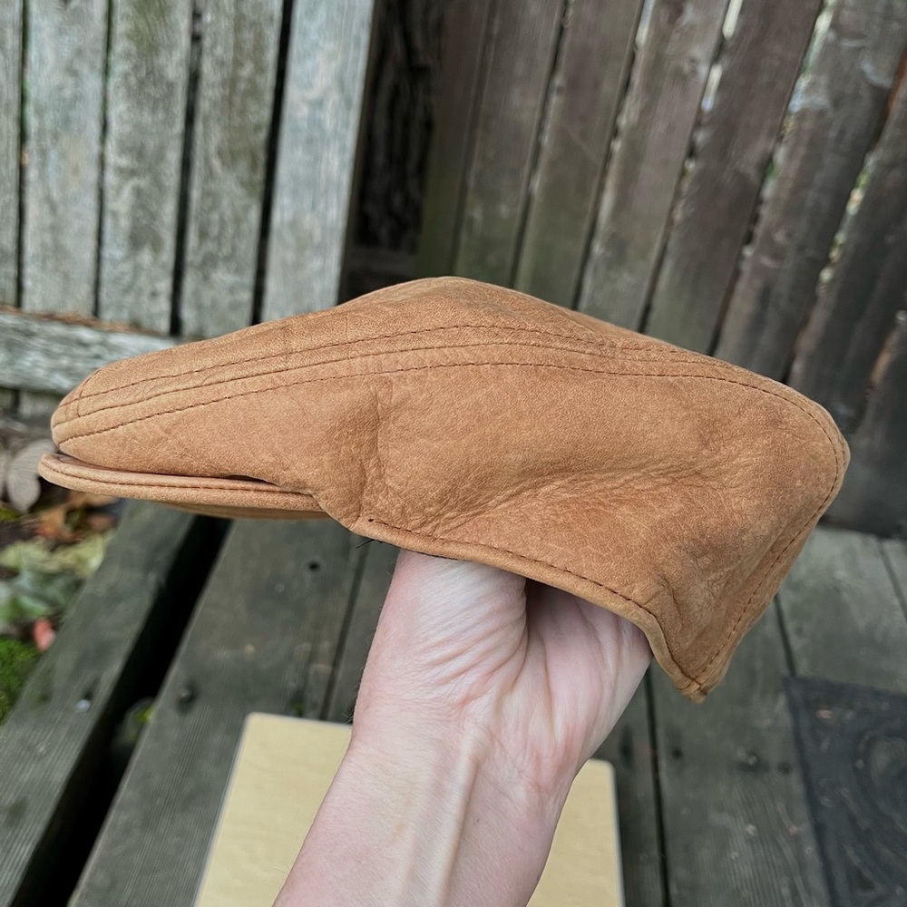 New York Hat Co Leather Flat Cap Sz L/XL